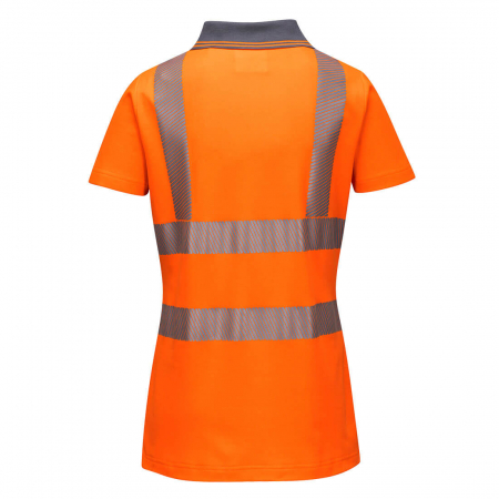 Tricou polo dama reflectorizant Portwest PRO LW72, 55% bumbac, 45% poliester, 175 gr/mp [2]