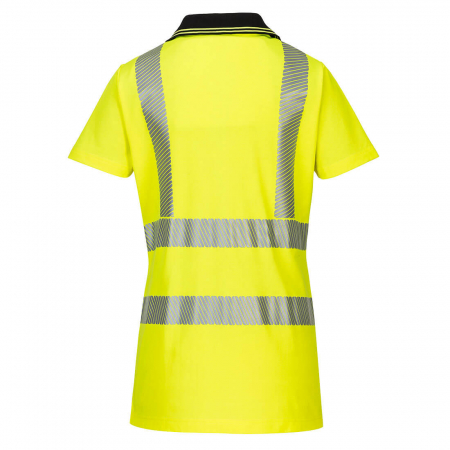Tricou polo dama reflectorizant Portwest PRO LW72, 55% bumbac, 45% poliester, 175 gr/mp [2]