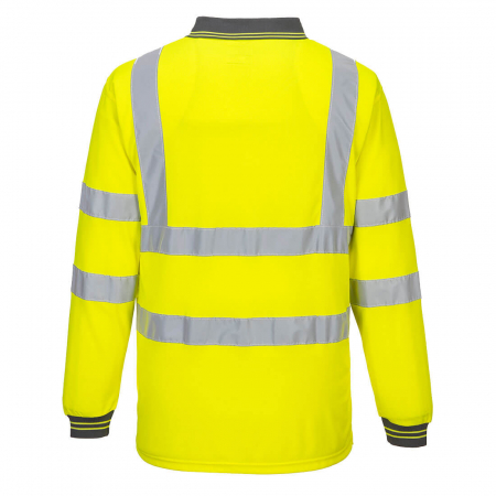 Tricou polo cu maneca lunga reflectorizant Portwest HIVIS S277, 100% poliester, 175 gr/mp [2]