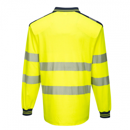 Tricou polo cu maneca lunga Portwest T184 PW3 Hi-Vis, 55% bumbac, 45% poliester, 175 gr/mp [1]
