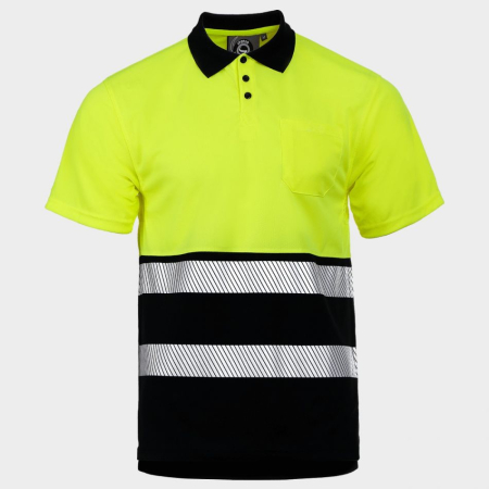 Tricouri polo reflectorizante - Tricou polo reflectorizant Stenso PRISMA HV, 100% poliester, 140 gr/mp