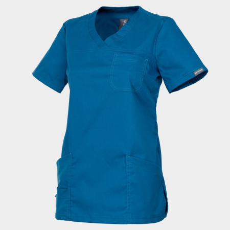 Tunica de lucru cu maneca scurta dama BeUnique VICTORIA, 53% bumbac, 44% poliester, 3% spandex, 160 gr/mp [2]