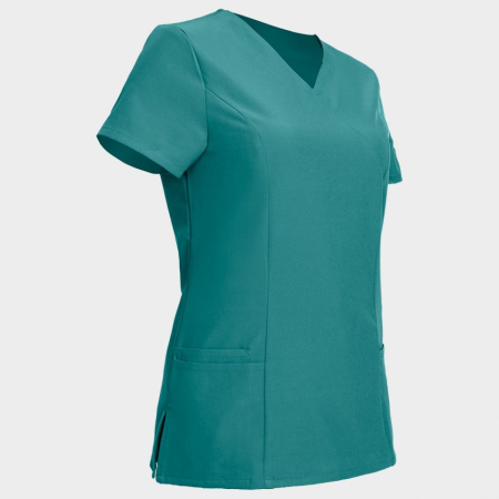 Tunica de lucru cu maneca scurta dama BeUnique NOBBY, 94% poliester, 6% elastan, 170 gr/mp [2]