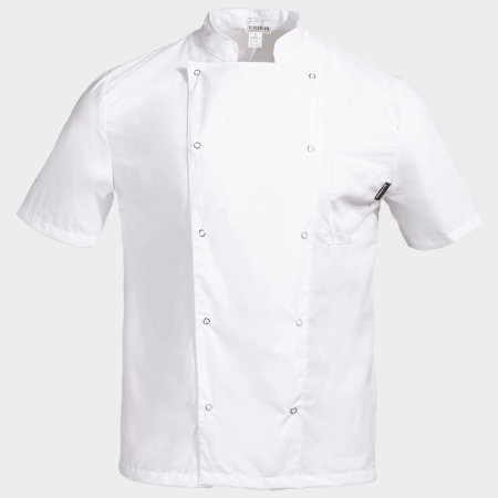 Imbracaminte pentru HORECA - Tunica bucatar cu maneca scurta BeUnique NAPOLI 2.0, tercot 65/35