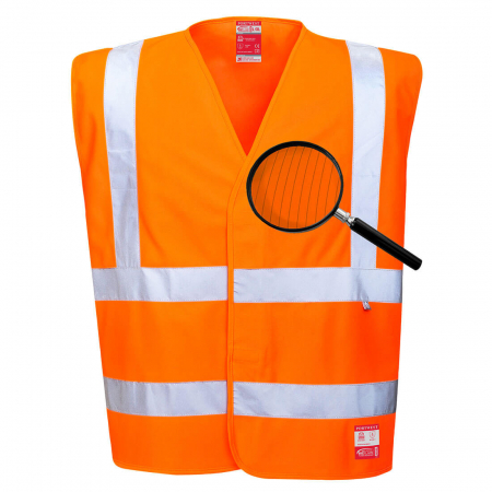 Imbracaminte de lucru - Vesta reflectorizanta ignifuga Portwest HIVIS FR71, antistatica, 98% poliester 2% fibra de carbon, 120g