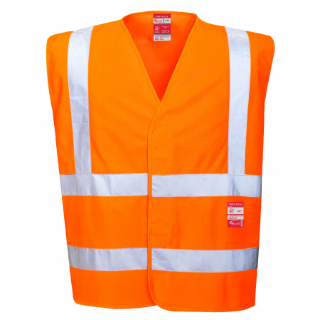 Imbracaminte de lucru - Vesta reflectorizanta ignifuga Portwest HIVIS FR75, 100% poliester, 120g