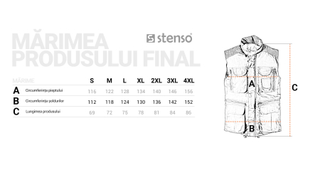 Vesta matlasata de iarna Stenso BOSTON DAVIDA, 100% poliester, 160 gr/mp [1]