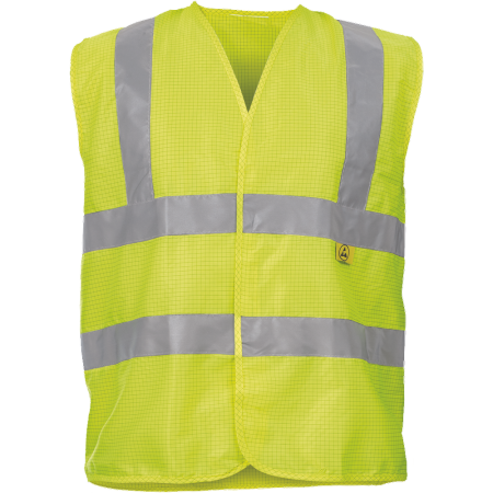 Imbracaminte de lucru - Vesta reflectorizanta Cerva LYNX ESD HV, 98% poliester, 2% fibra antistatica, 120 gr/mp