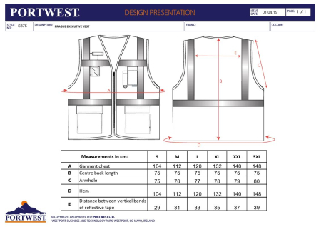 Vesta reflectorizanta Portwest PRAGA EXECUTIVE S376, 100% poliester, 125 gr/mp [2]