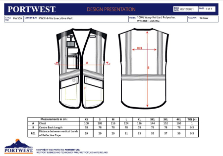 Vesta reflectorizanta Portwest PW3 EXECUTIVE PW309, 100% poliester, 124 gr/mp [1]