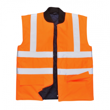 Imbracaminte de lucru - Vesta reflectorizanta vatuita de iarna Portwest HIVIS S469, reversibila, 100% poliester, 190 gr/mp