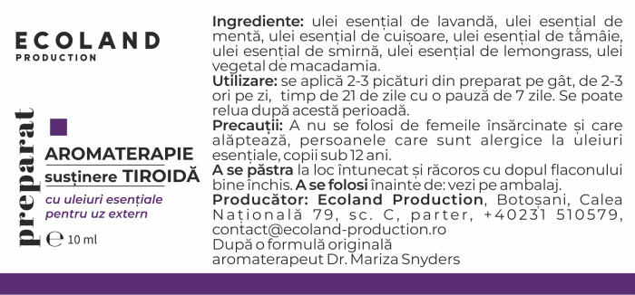 Preparat aromaterapie susținere TIROIDĂ- 10 ml. [2]