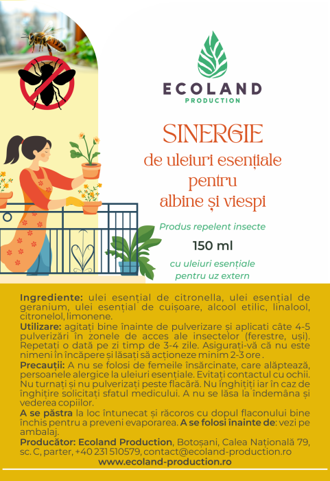 Sinergie de uleiuri esentiale pentru albine si viespi  /150 ml [2]