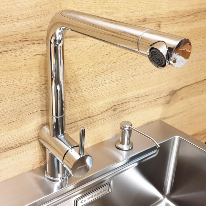Chiuveta bucatarie inox CookingAid LUX STEP 74 + baterie CookingAid Line MN 805 [8]