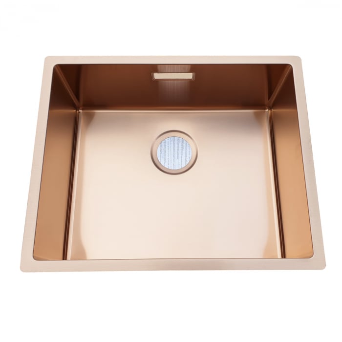 Chiuveta bucatarie inox CookingAid BOX LUX 50 COPPER cu strat PVD ceramic culoare cupru + accesorii montaj [3]