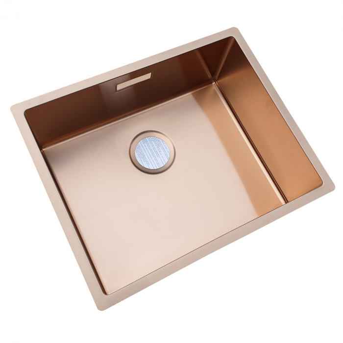 Chiuveta bucatarie inox CookingAid BOX LUX 50 COPPER cu strat PVD ceramic culoare cupru + accesorii montaj [4]