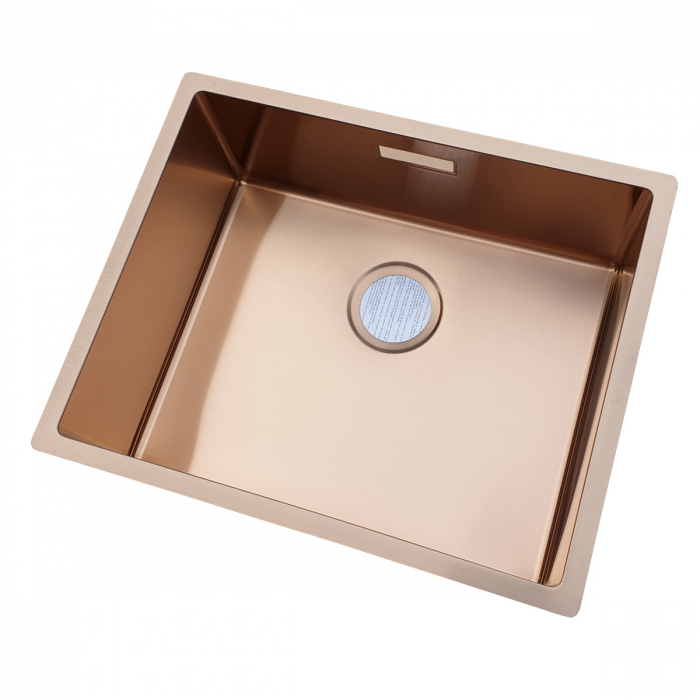 Chiuveta bucatarie inox CookingAid BOX LUX 50 COPPER cu strat PVD ceramic culoare cupru + accesorii montaj [5]