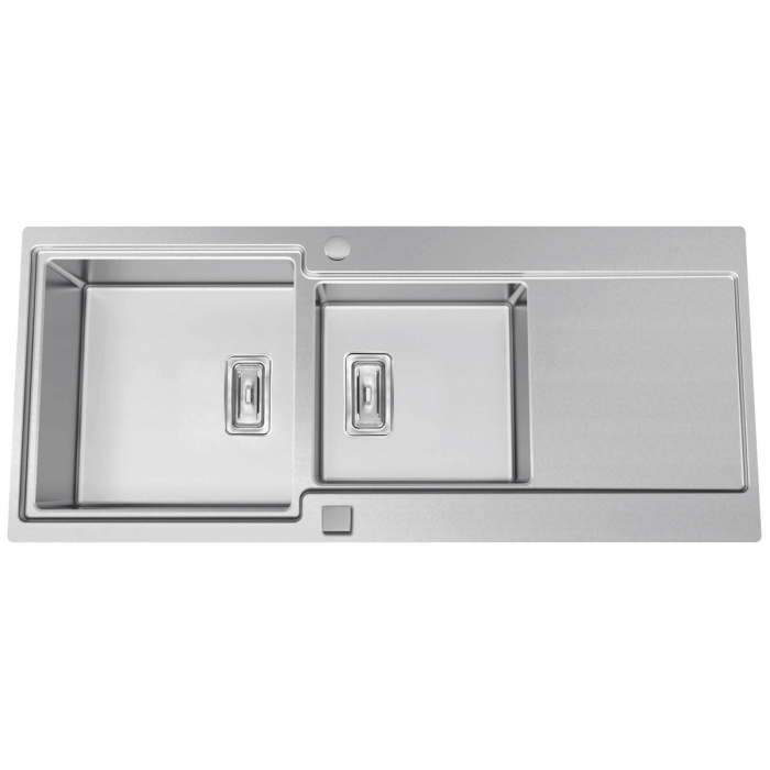 Chiuveta bucatarie inox CookingAid EVO 116 dubla cu 2 cuve + picurator reversibila [10]