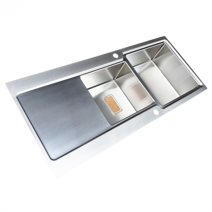 Chiuveta bucatarie inox CookingAid EVO 116 dubla cu 2 cuve + picurator reversibila [7]