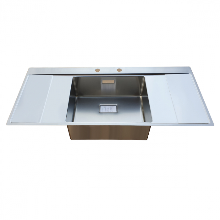 Chiuveta bucatarie inox CookingAid XERON B50 reversibila cu ventil scurgere dreptunghiular automat si accesorii montaj [3]