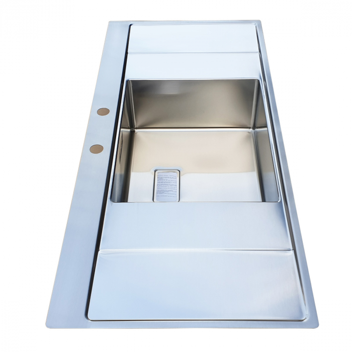 Chiuveta bucatarie inox CookingAid XERON B50 reversibila cu ventil scurgere dreptunghiular automat si accesorii montaj [4]
