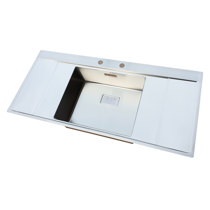Chiuveta bucatarie inox CookingAid XERON B50 reversibila cu ventil scurgere dreptunghiular automat si accesorii montaj [6]