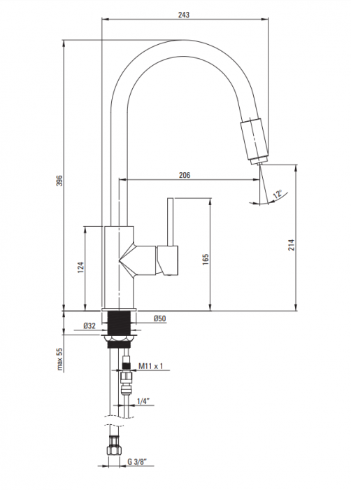 Baterie bucatarie Deante colectia ASTER cu circuit de apa filtrata [10]