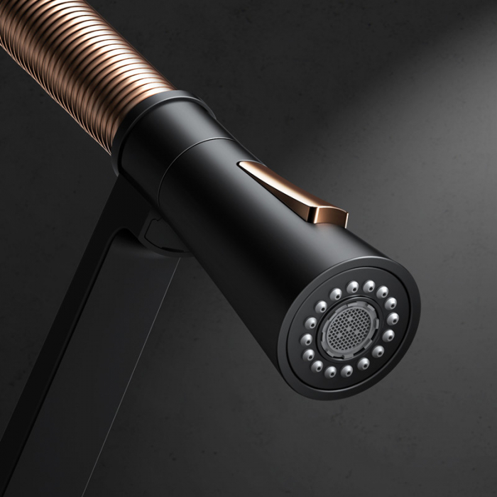 Baterie CookingAid Newmix Black/Golden Rose Copper cu finisaj negru/auriu roze, furtun dus detasabil/extractibi [5]
