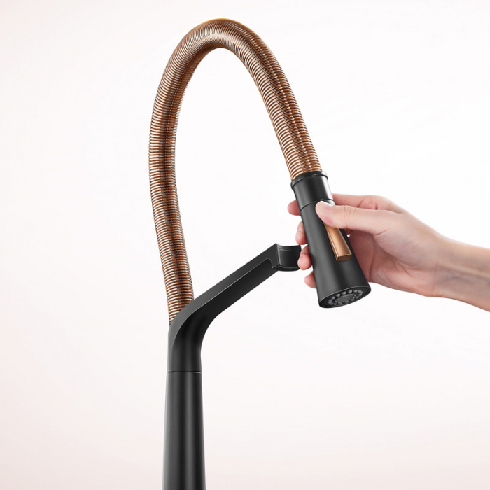 Baterie CookingAid Newmix Black/Golden Rose Copper cu finisaj negru/auriu roze, furtun dus detasabil/extractibi [2]