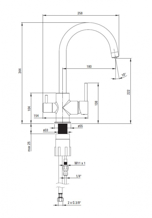 Baterie de bucatarie Deante cu circuit de apa filtrata [4]