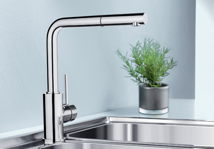 Baterie de bucatarie inox BLANCO Mila-S cu dus extensibil [2]