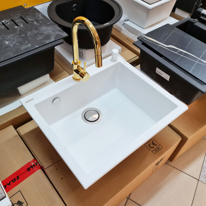 Baterie Indiana Gold cu furtun dus retractabil / extractibil si finisaj Golden Auriu-CookingAid [2]