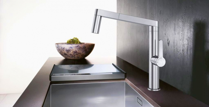 Baterie bucatarie Blanco PANERA -S cu dus detasabil, inox periat [2]