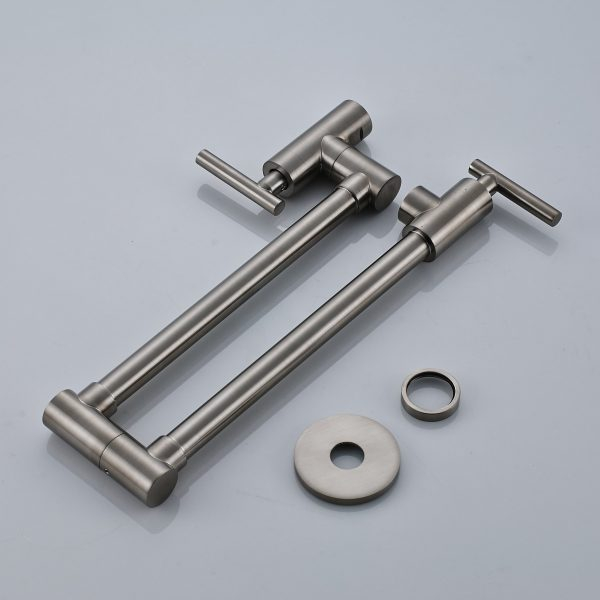 Baterie Pot Filler pentru umplut oale pe aragaz sau pe plita inductie finisaj inox periat [7]