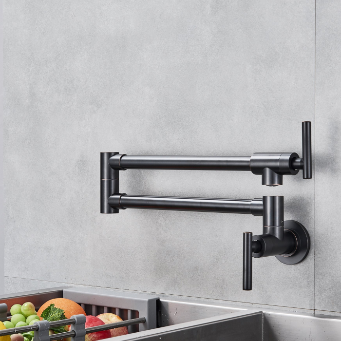 Baterie Pot Filler pentru umplut oale pe aragaz finisaj negru periat [3]