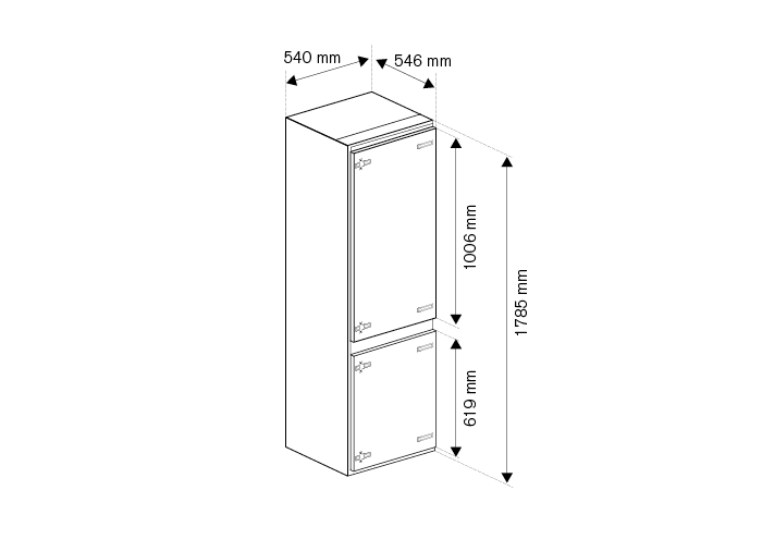 Bertazzoni Combina frigorifica incorporabila 60 cm  design Neutral [2]