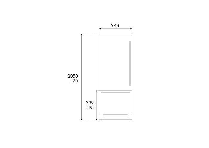 Bertazzoni Combina frigorifica incorporabila 75 cm Inox design Neutral, deschidere stanga [2]