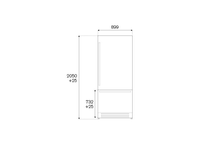 Bertazzoni Combina frigorifica incorporabila 90 cm Inox design Neutral, deschidere dreapta [2]