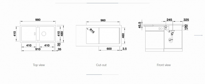 BBLANCO ADON XL 6 S SILGRANIT® PuraDur® cu excentric fara accesorii beton style [3]