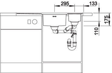 Blanco chiuveta inox bucatarie AXIS III 6 S-IF CNS cuva dreapta SG cu doua accesorii [5]