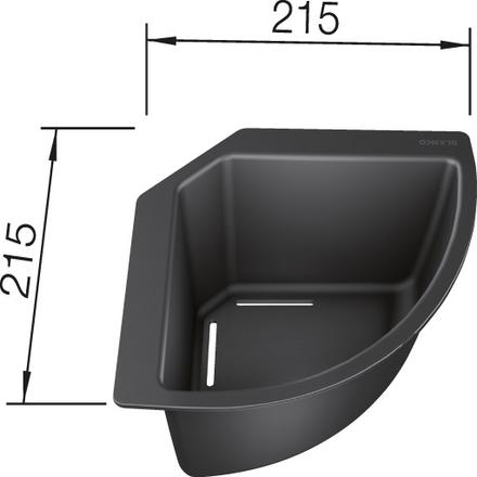 BLANCO Cos multifunctional din plastic negru pentru colt [2]