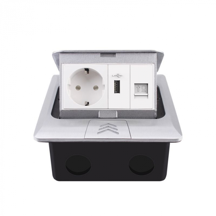 Carcasa Livolo pentru prize incorporabile in pardoseala, 4M, Gri [4]