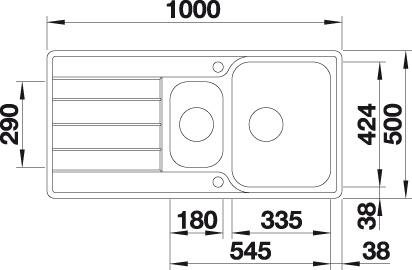 Chiuveta BLANCO CLASSIMO 6 S-IF reversibila cu excentric, inox periat [3]