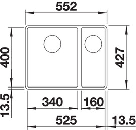 Chiuveta bucatarie BLANCO SUBLINE 340/160-U Silgranit, InFino™ integrat [3]