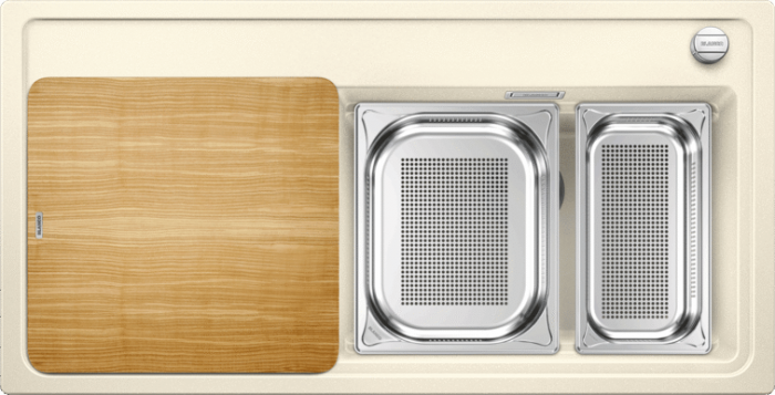 Chiuveta bucatarie BLANCO ZENAR XL 6 S-F SteamerPlus cu tocător lemn si recipiente inox [2]