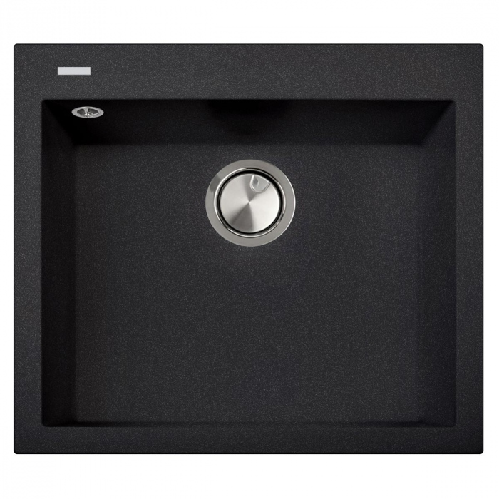Chiuveta bucatarie granit CookingAid Cube ON6010 Neagra / Black Metal quartz + accesorii montaj [6]