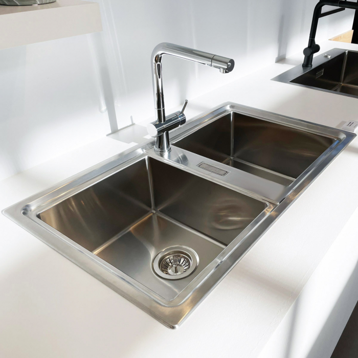 Chiuveta bucatarie cu 2 cuve inox dubla CookingAid FUSION 86BB reversibila stanga/dreapta + accesorii montaj [9]
