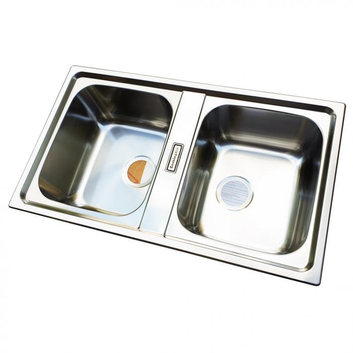 Chiuveta bucatarie cu 2 cuve inox dubla CookingAid URBAN 86BB reversibila stanga/dreapta + accesorii montaj [2]