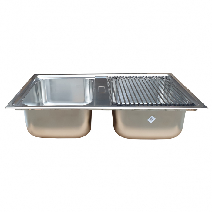 Chiuveta bucatarie cu 2 cuve inox dubla CookingAid URBAN 86BB reversibila stanga/dreapta + accesorii montaj [5]