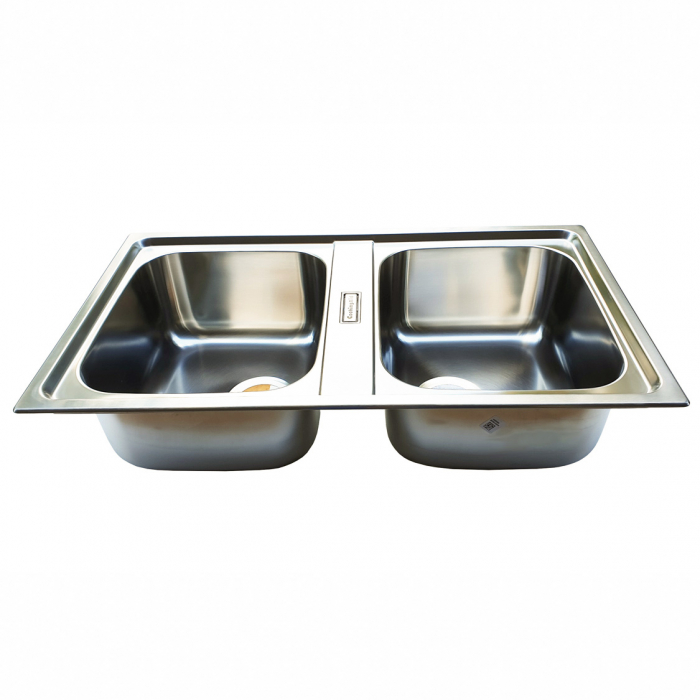 Chiuveta bucatarie cu 2 cuve inox dubla CookingAid URBAN 86BB reversibila stanga/dreapta + accesorii montaj [4]